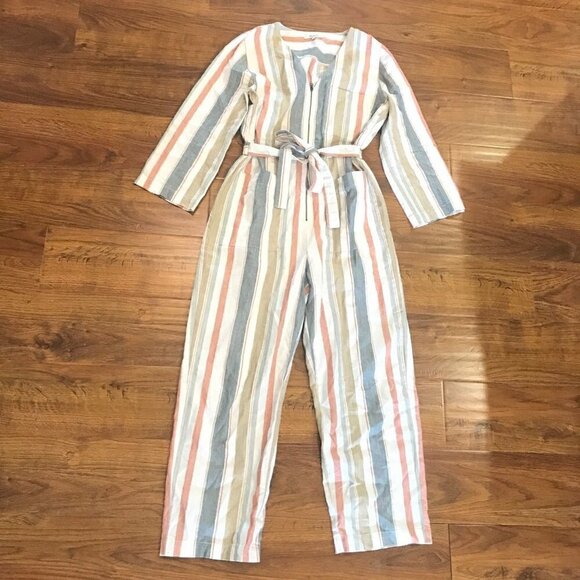 Madewell striped zip up Jumpsuit - Picture 5 of 9